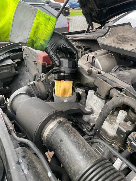 Fresh oil filter cartridge — part of full service