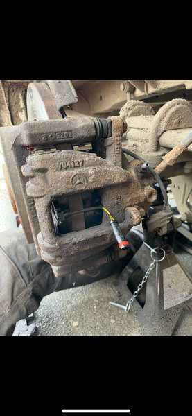 Mercedes caliper removal — pads and wear sensor replaced